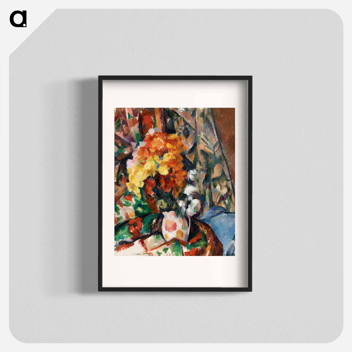 The Flowered Vase - ポール セザンヌ Poster.