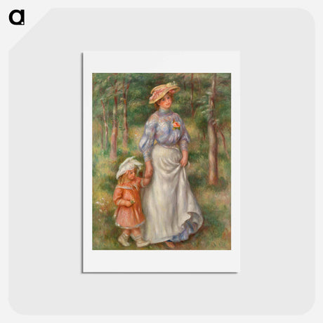 アートポストカード-Promenade (La Promenade) - ピエール オーギュスト ルノワール Postcard.