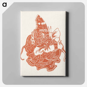 アートパネル-Vlinder op een Oost-Indische kersbloem - テオ ヴァン ホイテマ Canvas.