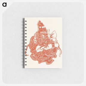 アートメモ帳-Vlinder op een Oost-Indische kersbloem - テオ ヴァン ホイテマ Memo.