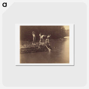 アートポストカード-Study for The bathhole - トーマス エイキンズ Postcard.