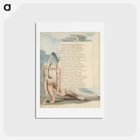 アートポストカード-Young's Night Thoughts, Page 24, "Time, in Advance, behind Him Hides His Wings" - ウィリアム ブレイク Postcard.