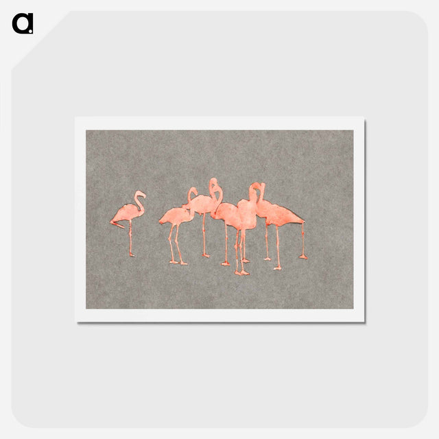 アートポストカード-Flamingoes - アボット ハンダーソン セイヤー Postcard.