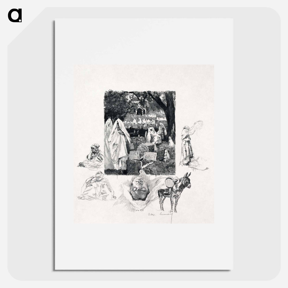 Moroccan Sketches - アレクサンドル ルノア Poster.
