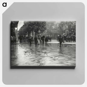 アートパネル-A Wet Day on the Boulevard, Paris - アルフレッド スティーグリッツ Canvas.