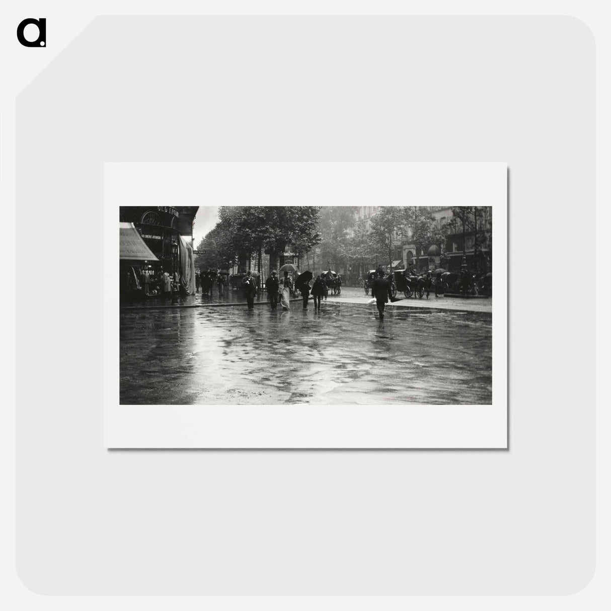 アートポストカード-A Wet Day on the Boulevard, Paris - アルフレッド スティーグリッツ Postcard.