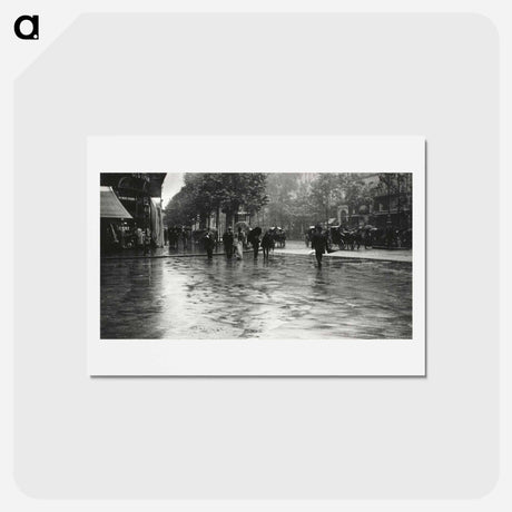 アートポストカード-A Wet Day on the Boulevard, Paris - アルフレッド スティーグリッツ Postcard.