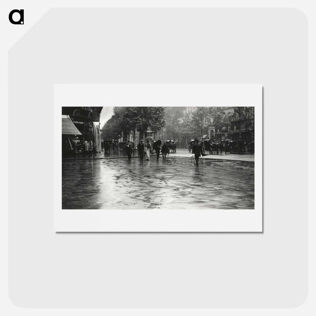 アートポストカード-A Wet Day on the Boulevard, Paris - アルフレッド スティーグリッツ Postcard.