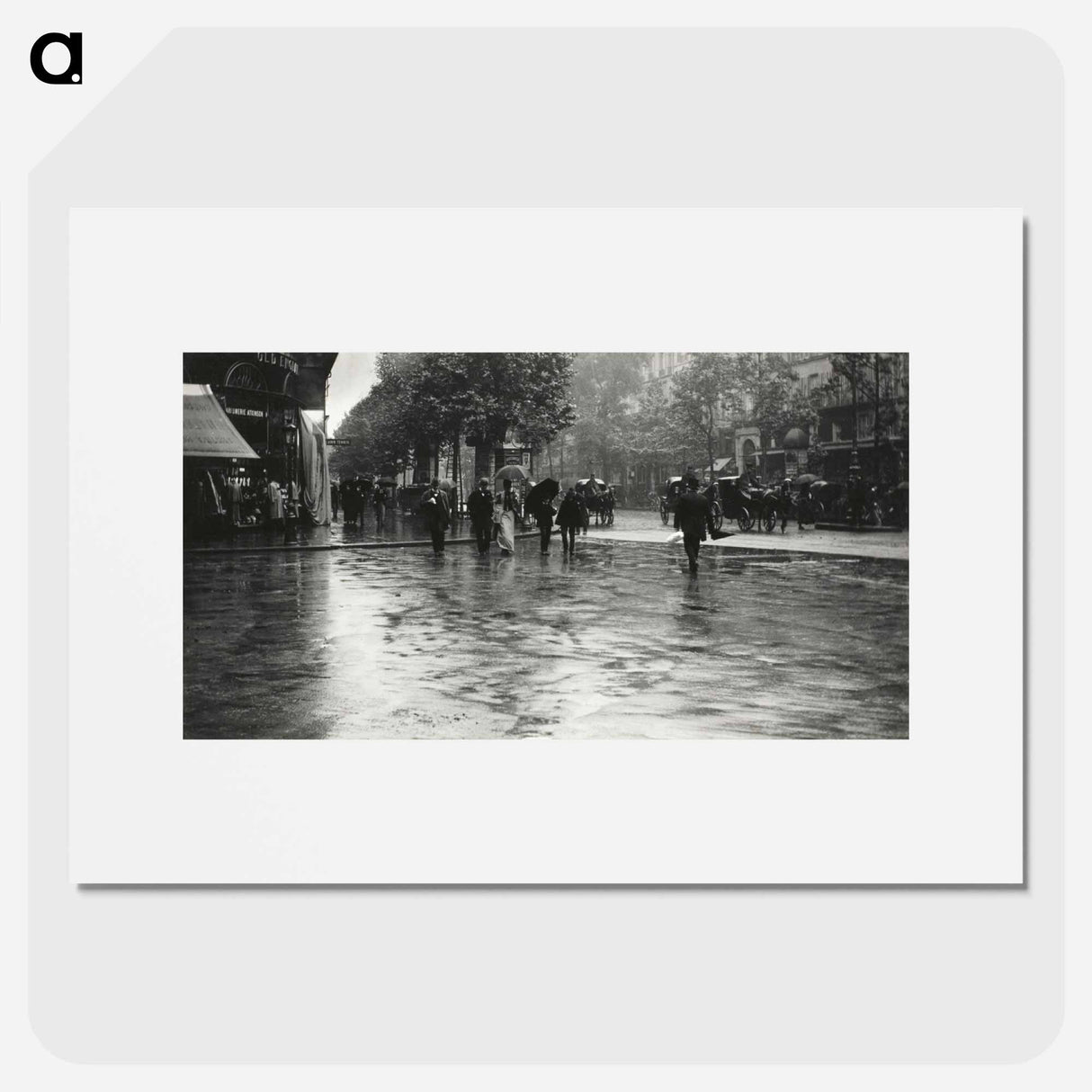 A Wet Day on the Boulevard, Paris - アルフレッド スティーグリッツ Poster.
