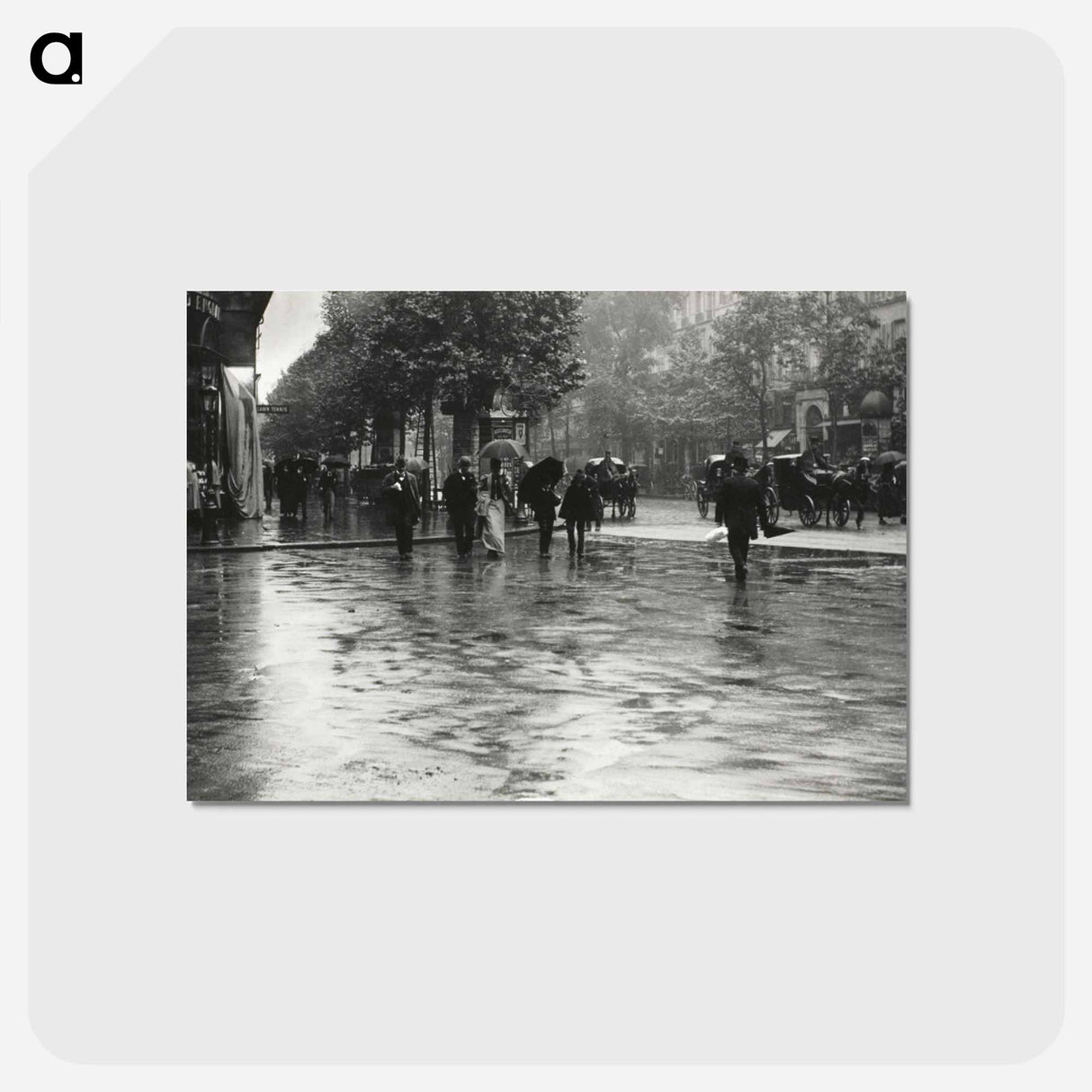 アートポストカード-A Wet Day on the Boulevard, Paris - アルフレッド スティーグリッツ Postcard.