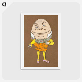 アートポストカード-Humpty Dumpty Costume Design for Alice in Wonderland - 不思議の国のアリス Postcard.