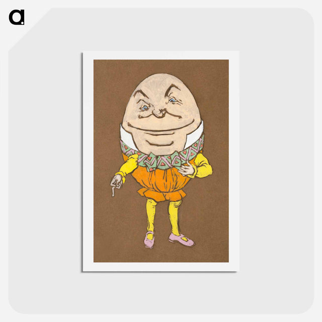 アートポストカード-Humpty Dumpty Costume Design for Alice in Wonderland - 不思議の国のアリス Postcard.