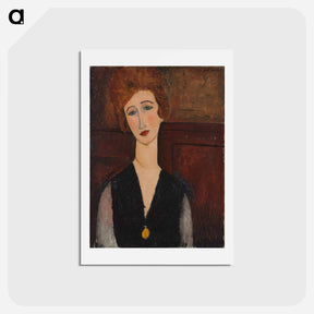 アートポストカード-Portrait of a Woman - アメデオ モディリアーニ Postcard.