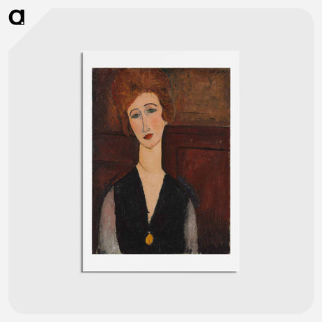 アートポストカード-Portrait of a Woman - アメデオ モディリアーニ Postcard.