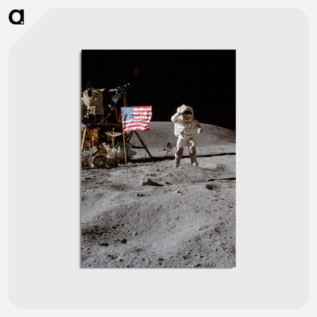 アートポストカード-Apollo 16 - アポロ月面着陸 Postcard.