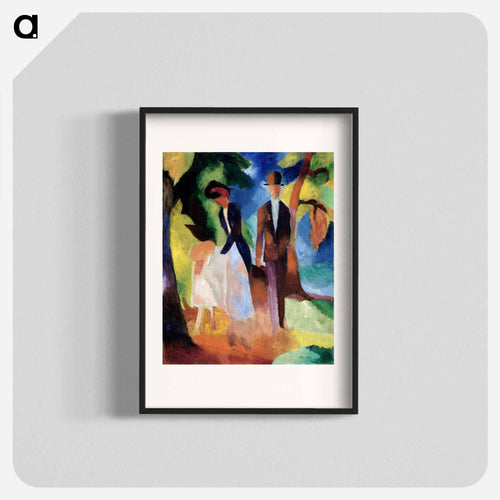 People by a Blue Lake - August Macke Poster.