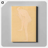 Figure Bending Forward with Right Knee Raised - Auguste Rodin Canvas.