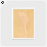 アートポストカード-Figure Bending Forward with Right Knee Raised - オーギュスト ロダン Postcard.