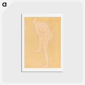 アートポストカード-Figure Bending Forward with Right Knee Raised - オーギュスト ロダン Postcard.