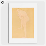 Figure Bending Forward with Right Knee Raised - Auguste Rodin Poster.