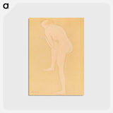 アートポストカード-Figure Bending Forward with Right Knee Raised - オーギュスト ロダン Postcard.