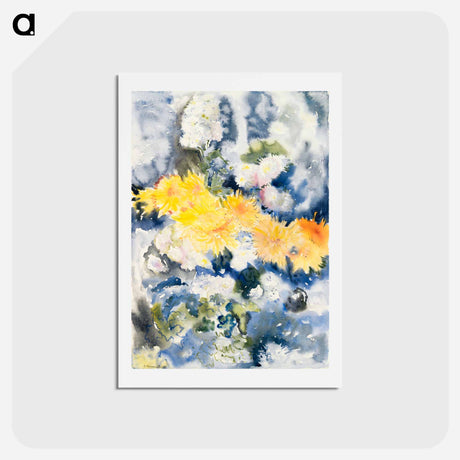 アートポストカード-Yellow and Blue - チャールズ デムス Postcard.