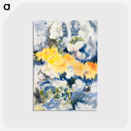 アートポストカード-Yellow and Blue - チャールズ デムス Postcard.