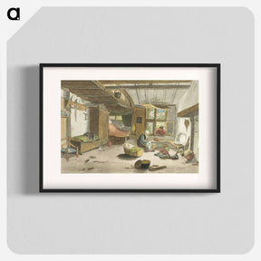 アートポスター-Interior with Woman by Cradle
 - コルネリス プロース ファン アムステル Poster.