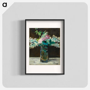 アートポスター-Vase of White Lilacs and Roses
 - ダラス美術館 Poster.