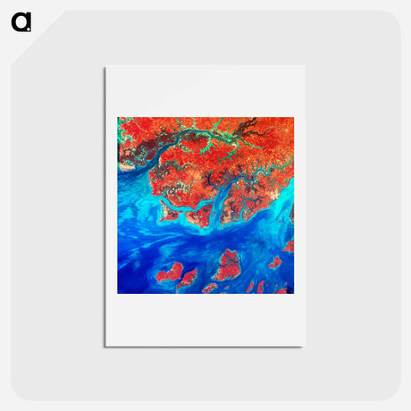 アートポストカード-Guinea-Bissau from Space
 - 上空からの地球 Postcard.