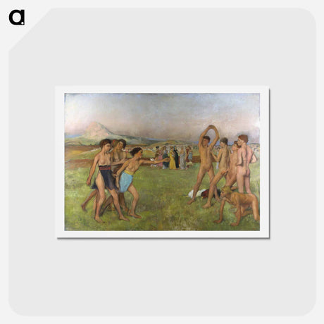アートポストカード-Young Spartans Exercising - エドガー ドガ Postcard.