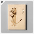 アートパネル-Lion and a book - エドワード ペンフィールド Canvas.