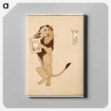 アートパネル-Lion and a book - エドワード ペンフィールド Canvas.