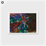 アートポストカード-Animal fates (the trees showed their rings, the animals their veins) - フランツ マルク Postcard.