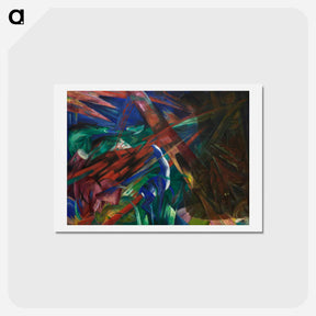 アートポストカード-Animal fates (the trees showed their rings, the animals their veins) - フランツ マルク Postcard.