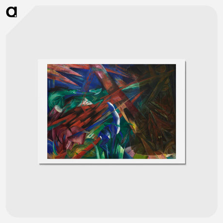 アートポストカード-Animal fates (the trees showed their rings, the animals their veins) - フランツ マルク Postcard.