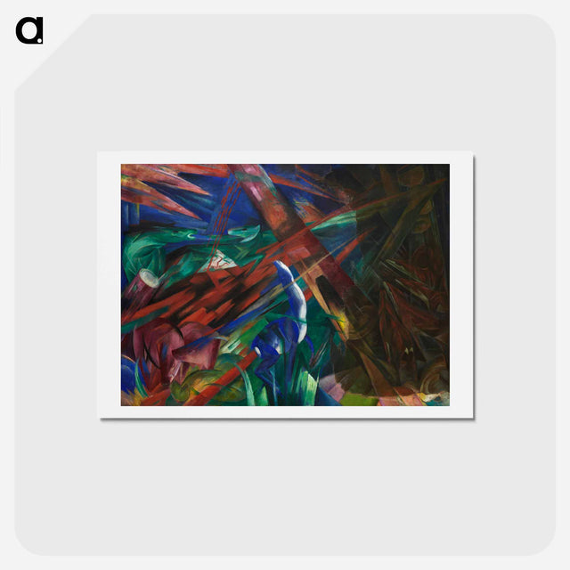アートポストカード-Animal fates (the trees showed their rings, the animals their veins) - フランツ マルク Postcard.