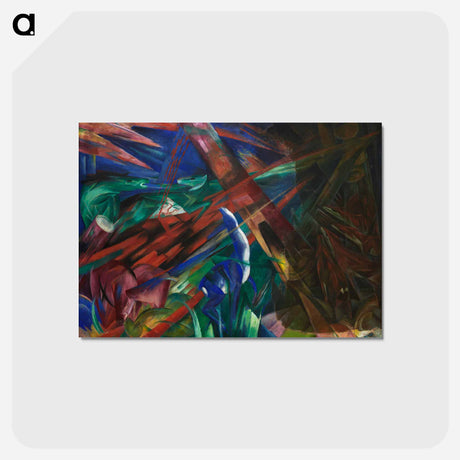 アートポストカード-Animal fates (the trees showed their rings, the animals their veins) - フランツ マルク Postcard.