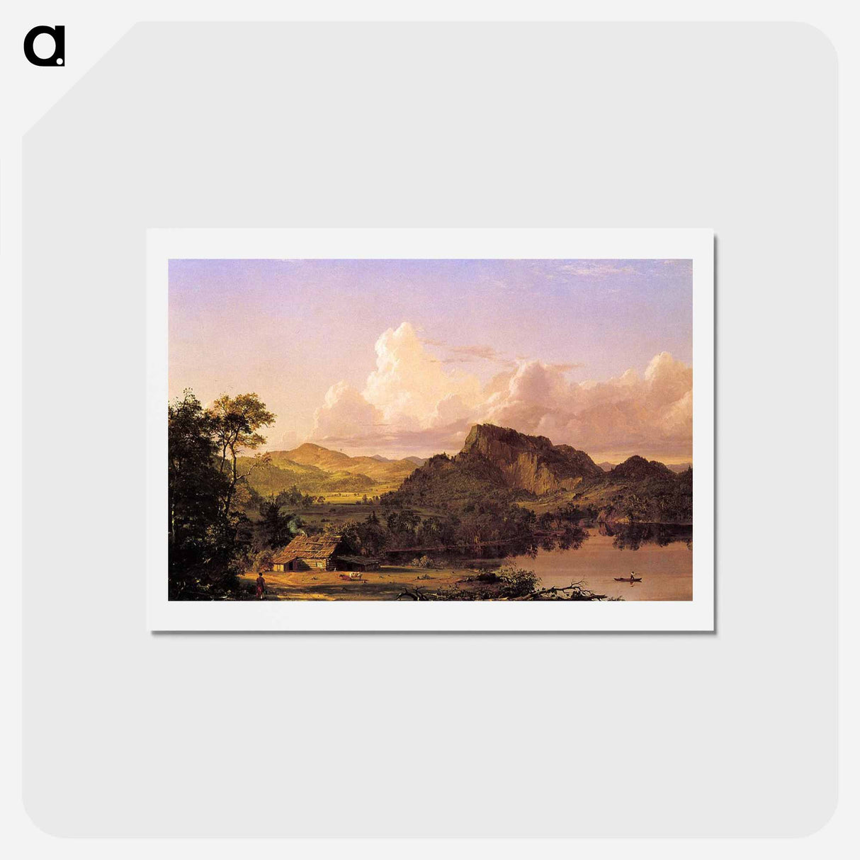 アートポストカード-Home by the Lake - フレデリック エドウィン チャーチ Postcard.