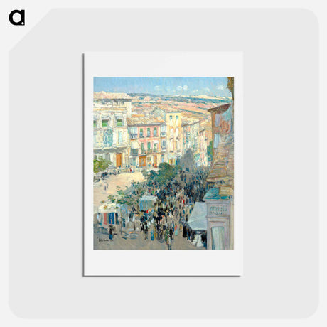 アートポストカード-View of a Southern French City - フレデリック チャイルド ハッサム Postcard.