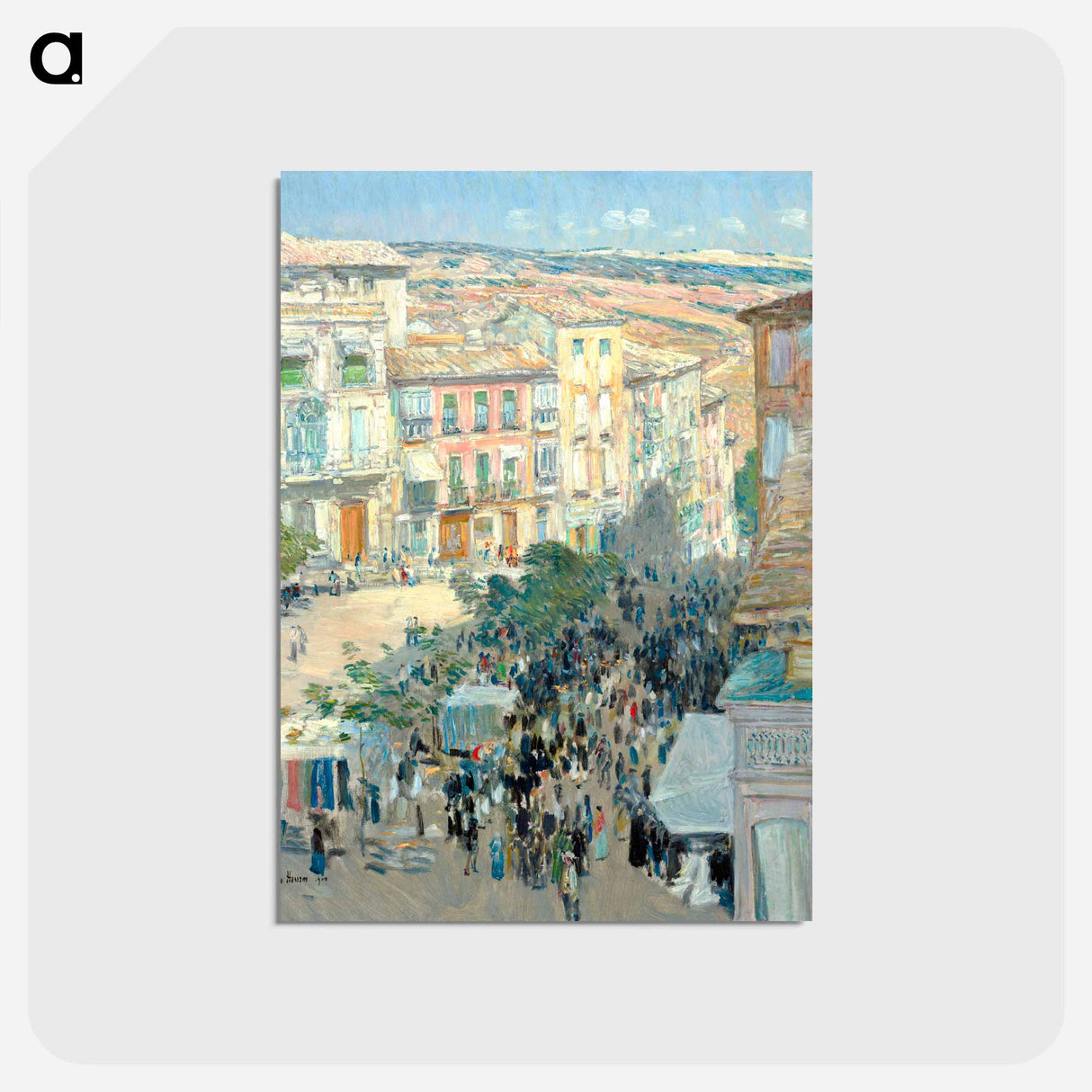 アートポストカード-View of a Southern French City - フレデリック チャイルド ハッサム Postcard.