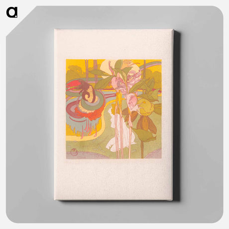 アートパネル-Vrouw krijgt visioen in een tuin - ジョルジュ ド フィール Canvas.