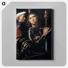 アートパネル-Portrait of Warrior with his Equerry
 - ジョルジョーネ Canvas.