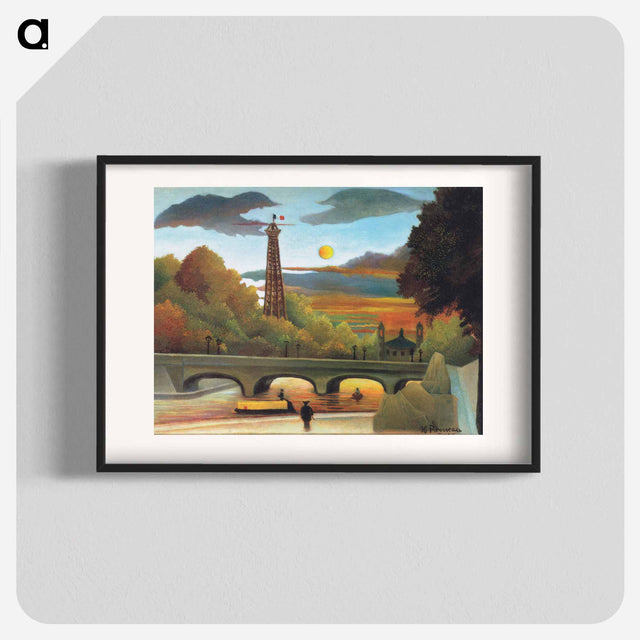 アートポスター-Seine and Eiffel-tower in the sunset - アンリ ルソー Poster.
