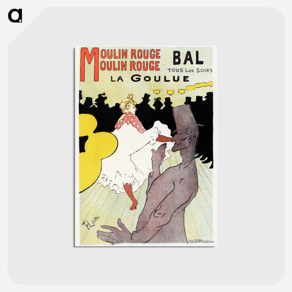 アートポストカード-Affiche pour le Moulin Rouge "la Goulue" - アンリ ド トゥールーズ ロートレック Postcard.
