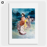 Procession of characters in Japanese costume - アンリ ソム Poster.