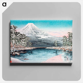 アートパネル-Mt. Fuji from Tagonoura, Snow Scene - 高橋 宏明 Canvas.