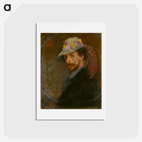 アートポストカード-Self-Portrait with Flowered Hat - ジェームズ アンソール Postcard.