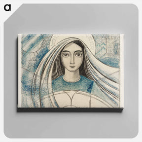 アートパネル-Detailed design of a woman's head - ヤン・トゥーロップ Canvas.