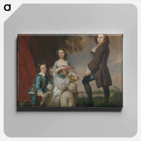 アートパネル-Thomas (1740–1825) and Martha Neate (1741–after 1795) with His Tutor, Thomas Needham - ジョシュア レノルズ Canvas.